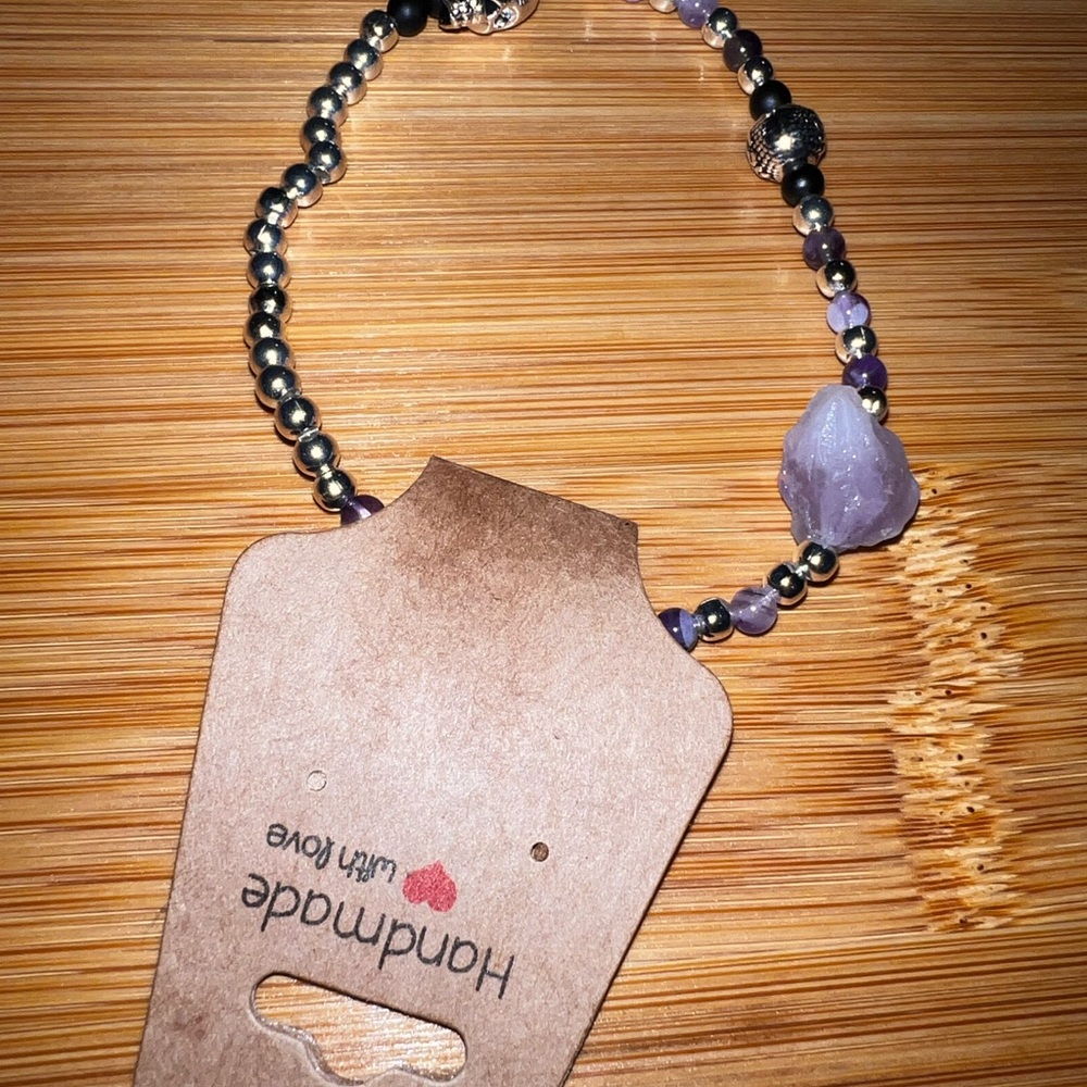 A+++ Top Quality Graded Amethyst with Black Onyx and .925 Tibetan Silver.